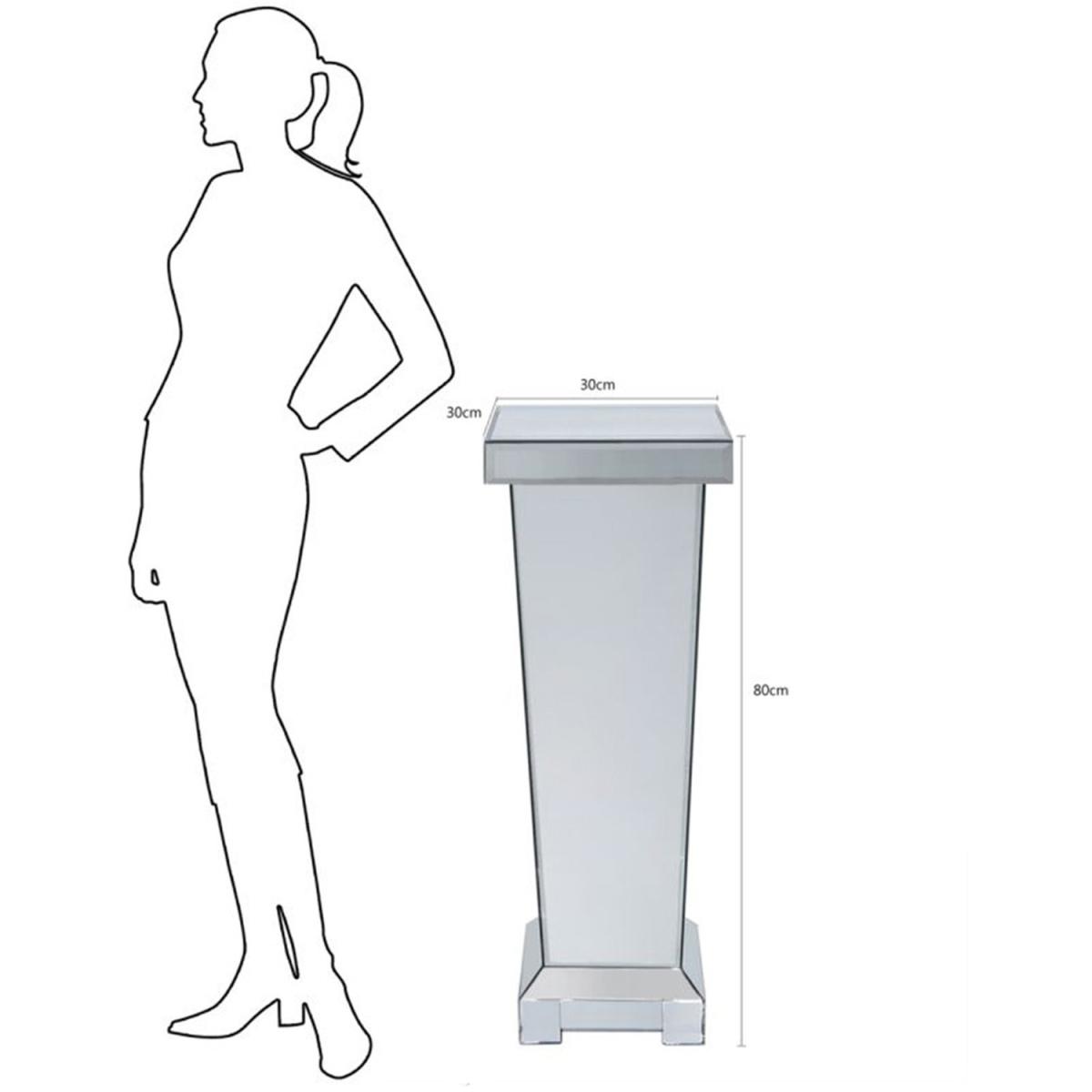 Mirrored Telephone Stand Side Table - Clear – image 2