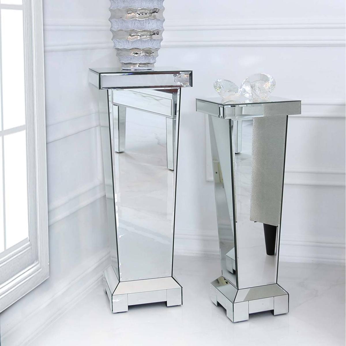Mirrored Telephone Stand Side Table - Clear – image 4