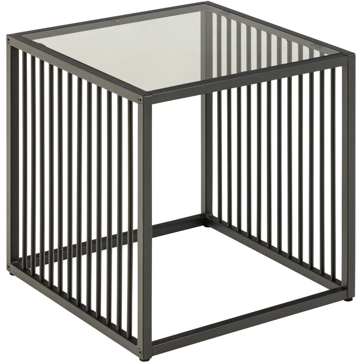 Strington Side Table in Black with Glass Top - Black & Glass – image 2