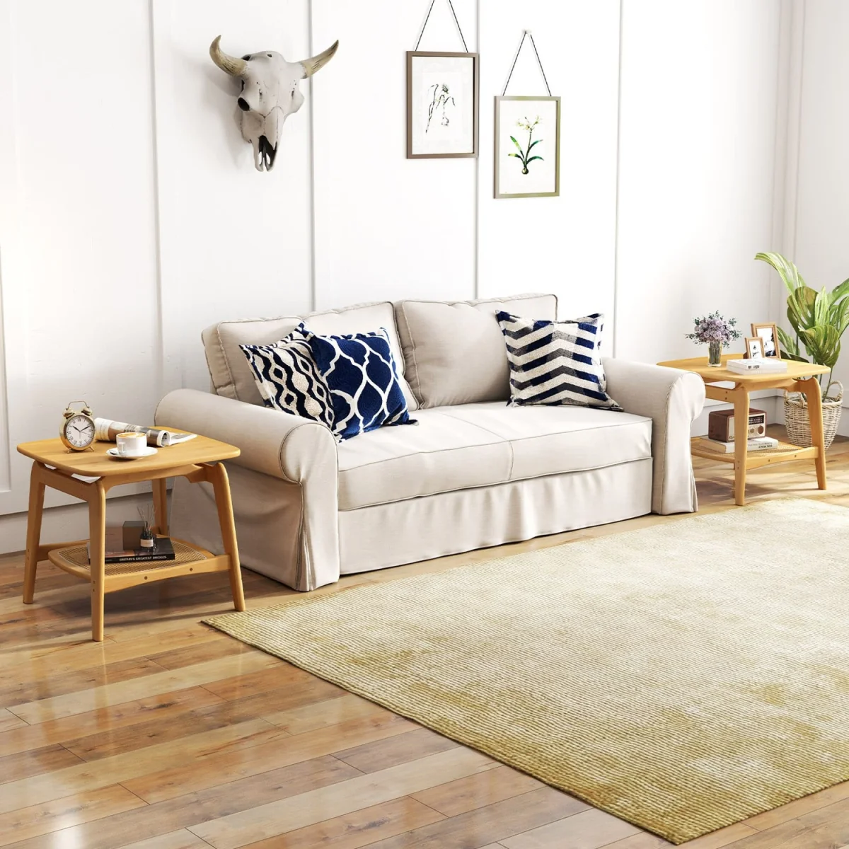Natural Bamboo Rattan Sofa Side Table – image 10