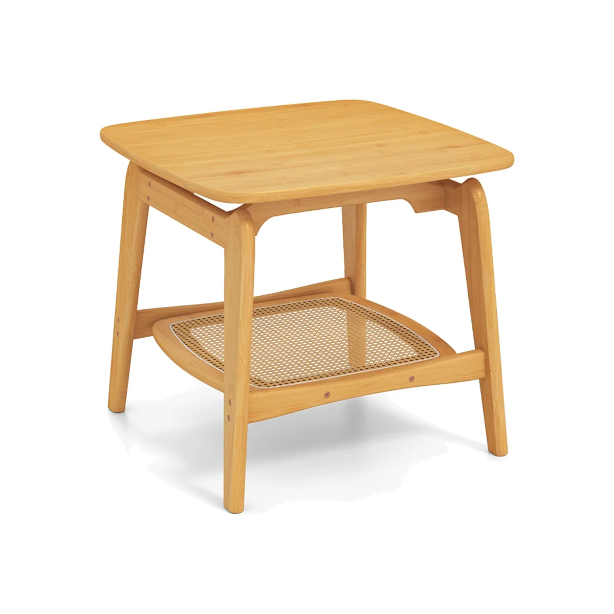 Natural Bamboo Rattan Sofa Side Table – image 1