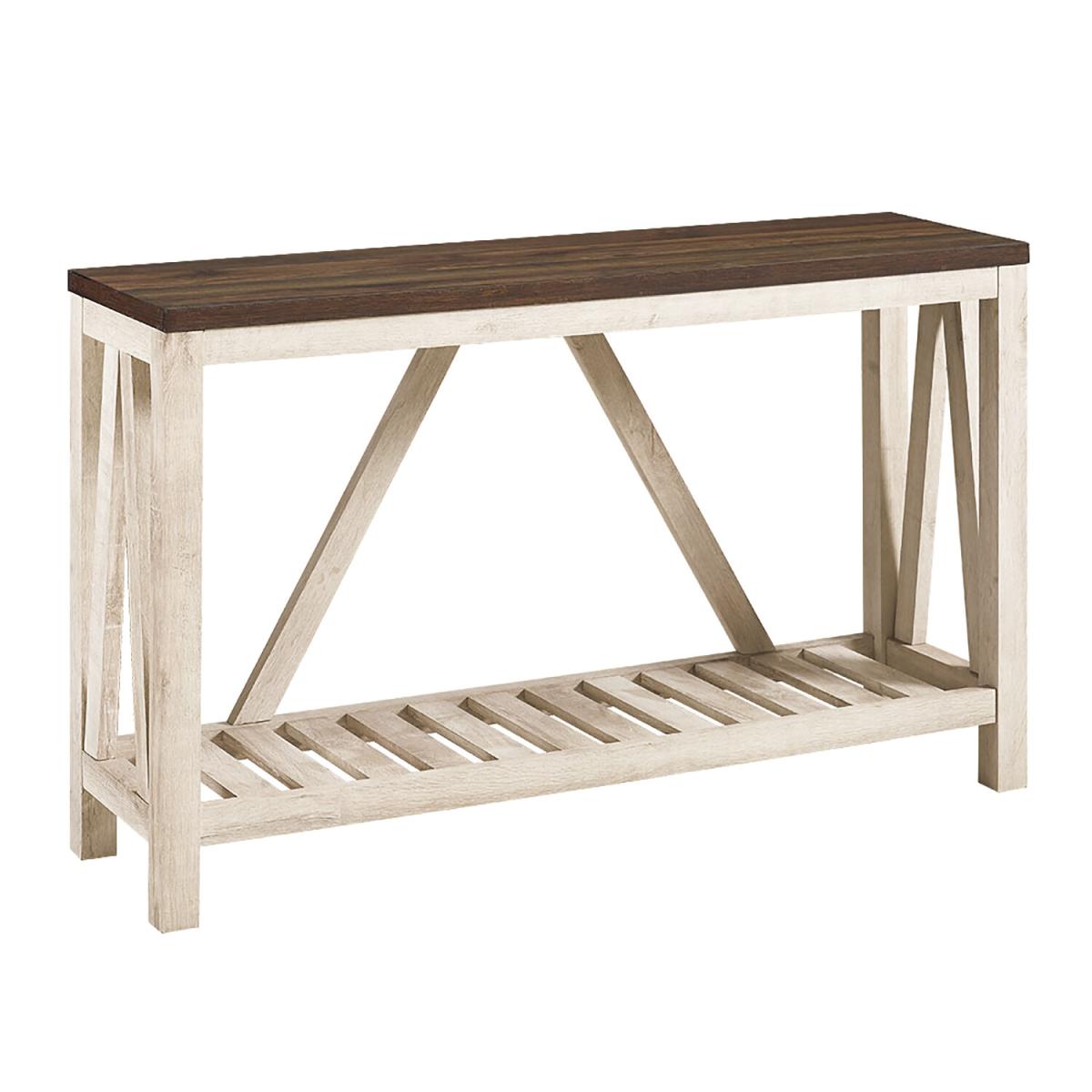 Ohara Rustic Entryway Table - Dark Walnut & White Oak – image 2