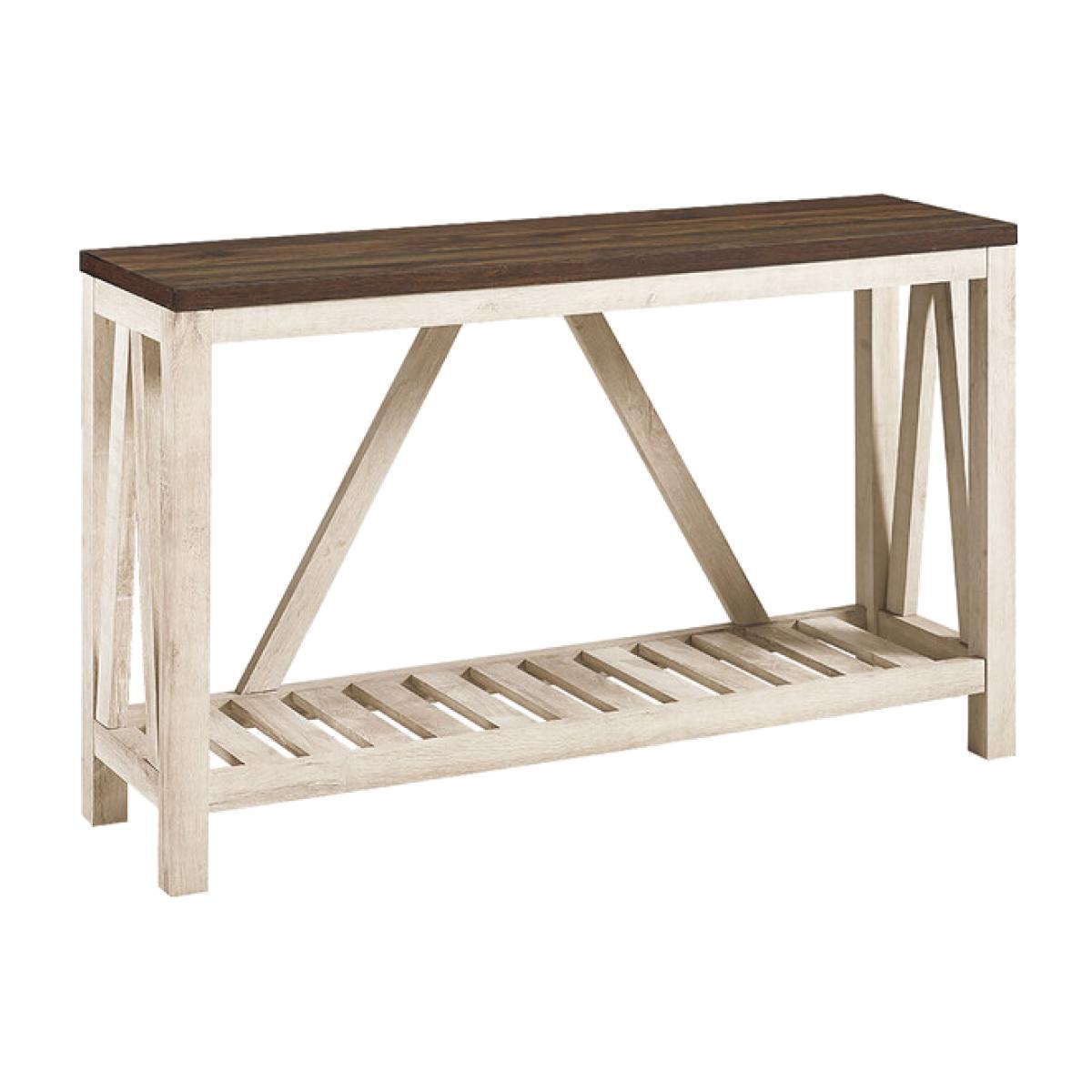 Ohara Rustic Entryway Table - Dark Walnut & White Oak – image 1