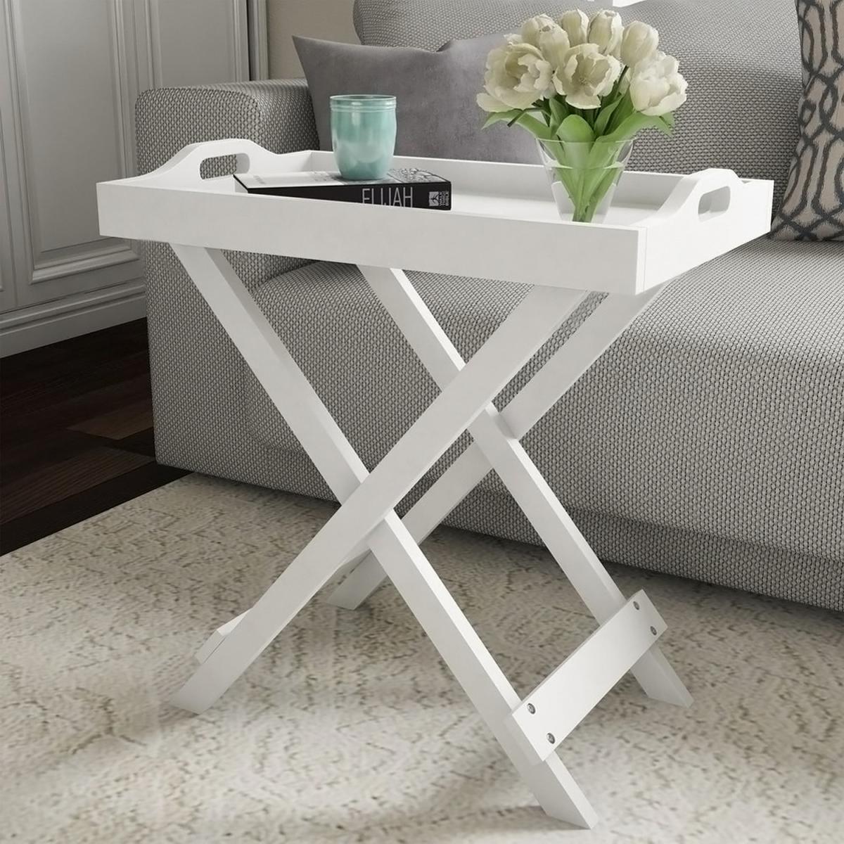 Folding Serving Desk - White – image 4