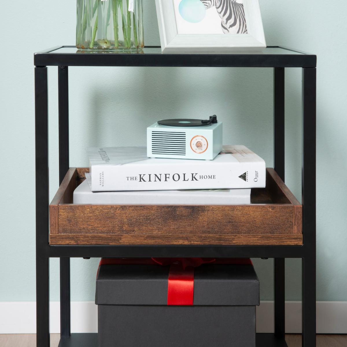 HOMCOM Industrial 3-Tier Side Table - Rustic Brown – image 7
