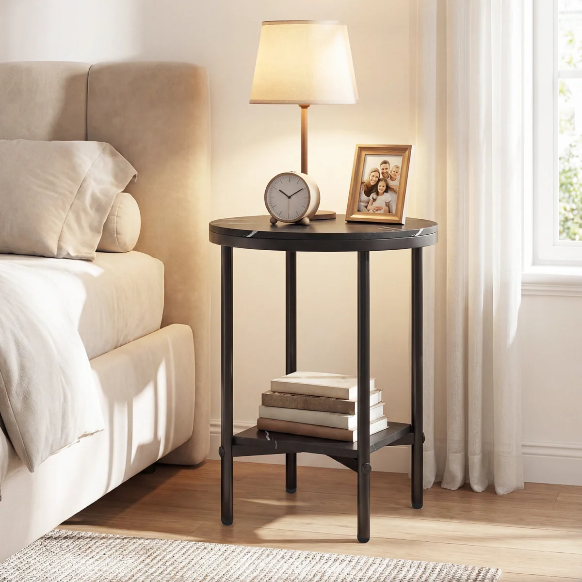 Modern Round Side Table - Black – image 2