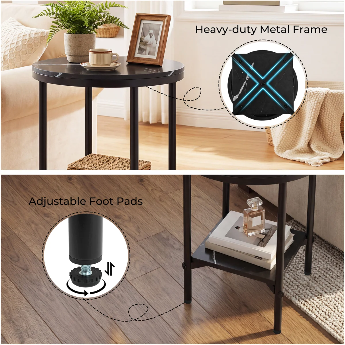 Modern Round Side Table - Black – image 7
