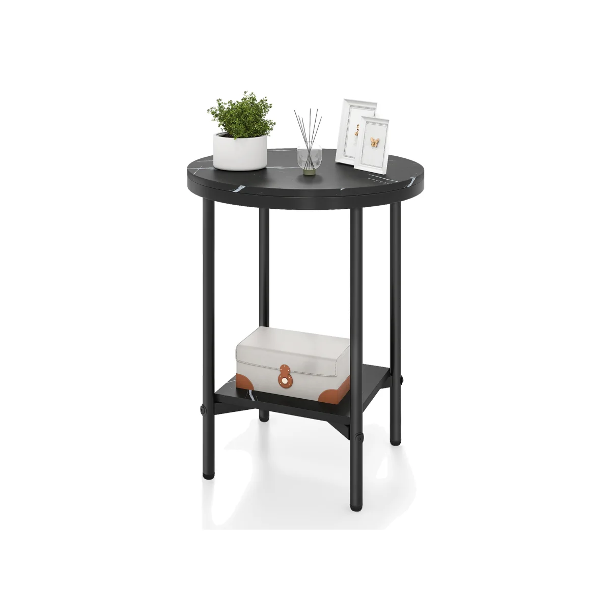 Modern Round Side Table - Black – image 1