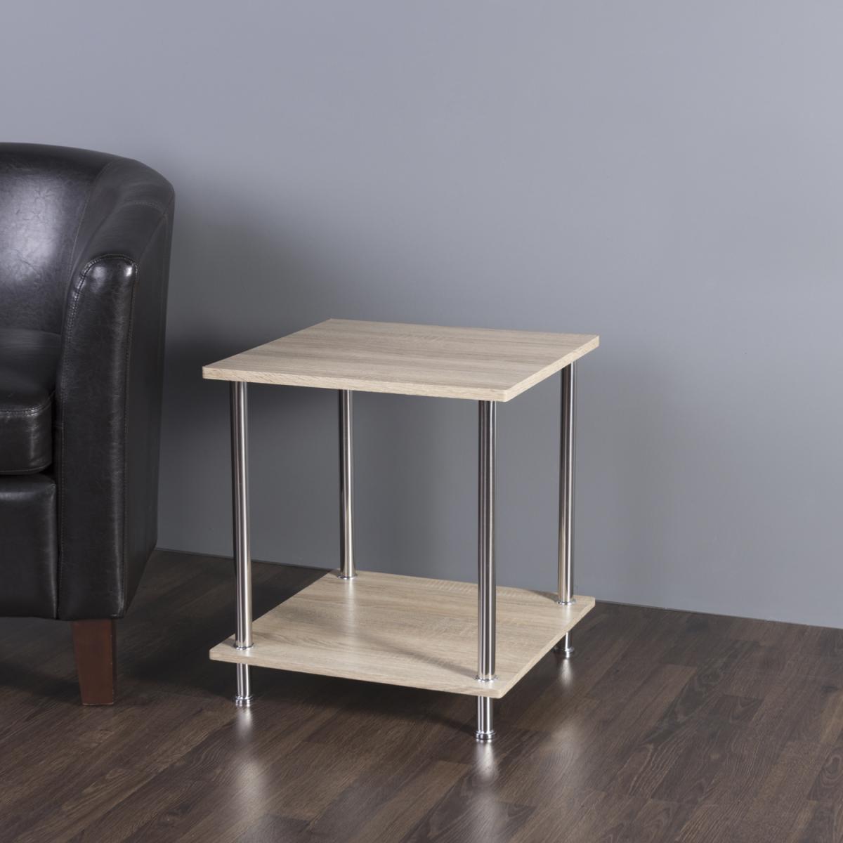 Two Tier Washed Oak Side Lamp Table – image 3
