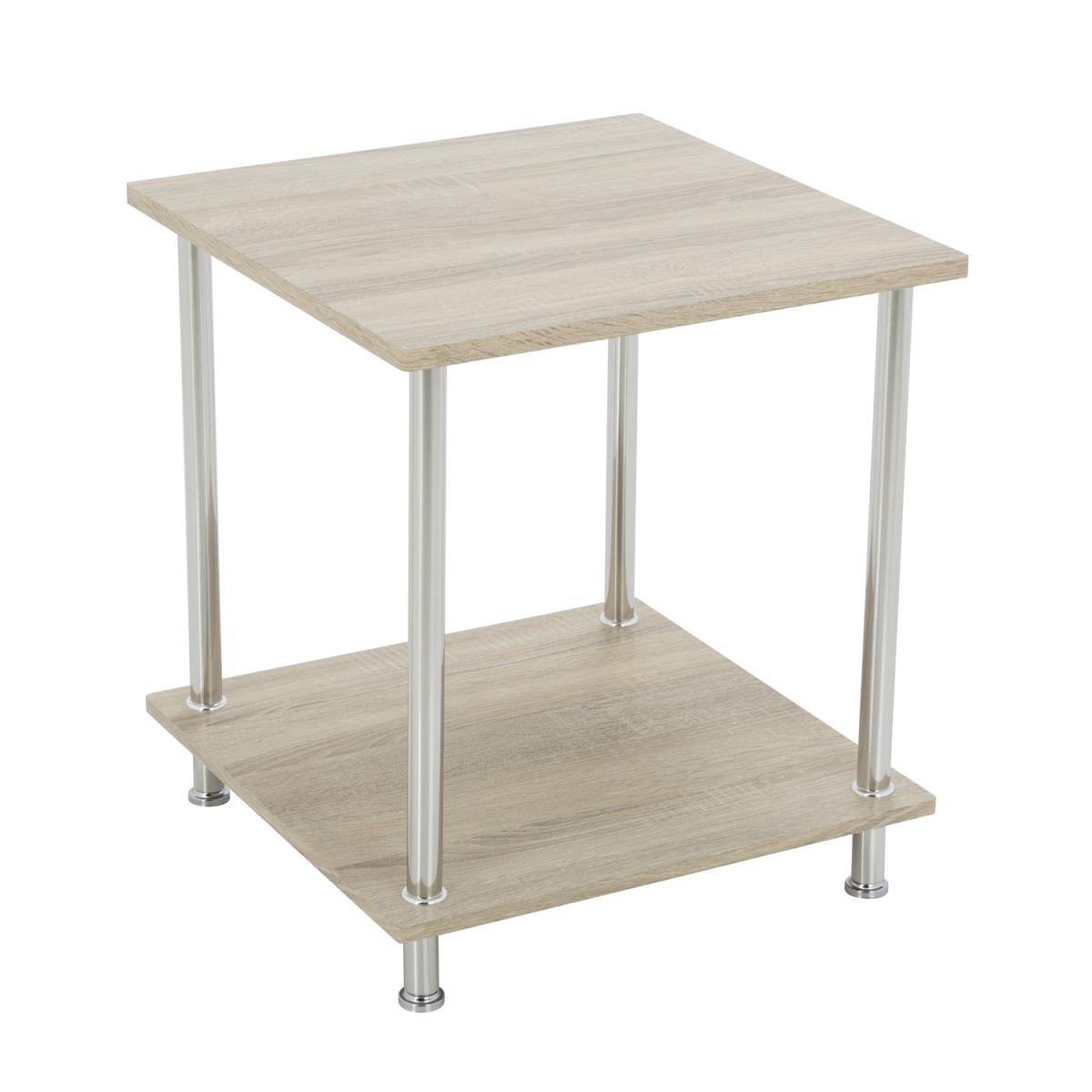 Two Tier Washed Oak Side Lamp Table – image 4