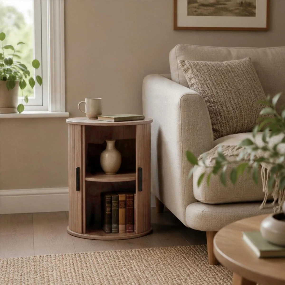 Grova Tall Side Table - Walnut effect – image 2
