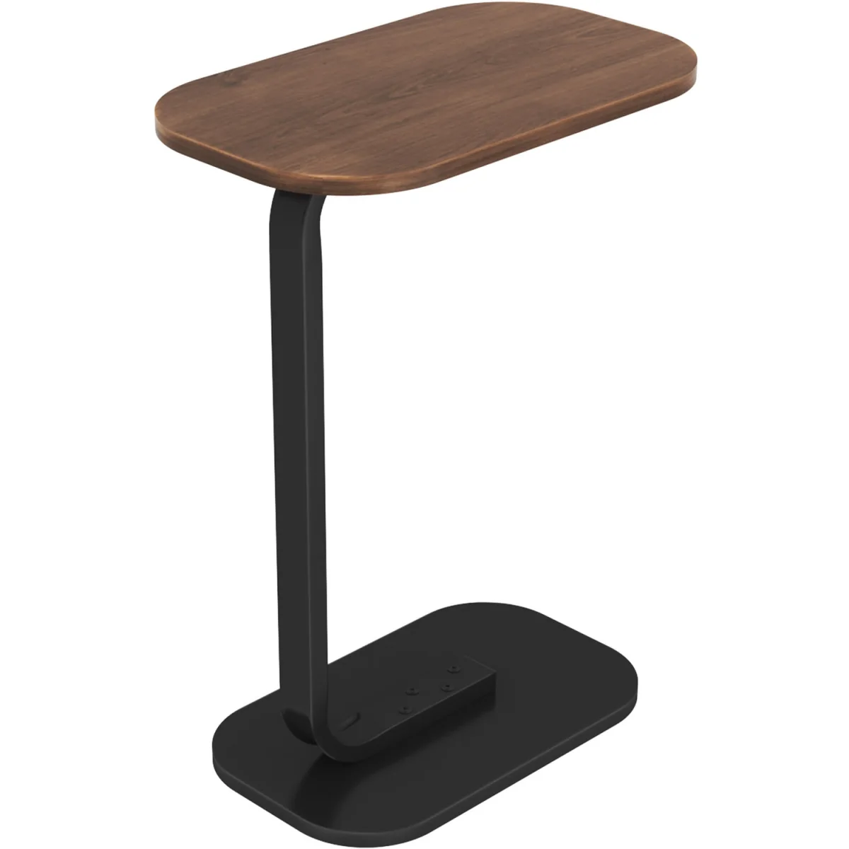 C-Shaped Side Table with Metal Frame Walnut  Black 45 x 30 x 60cm - Walnut  Black – image 3