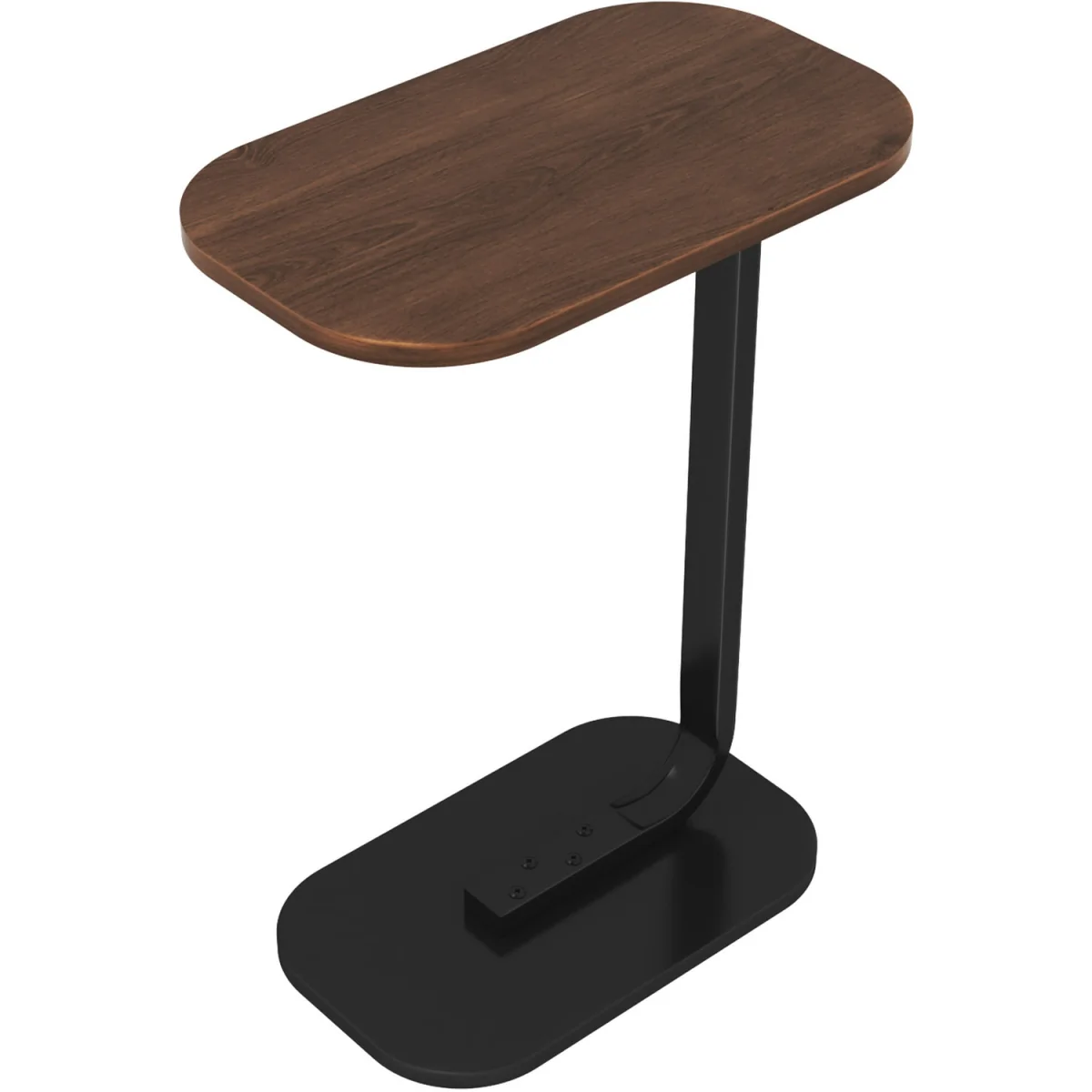 C-Shaped Side Table with Metal Frame Walnut  Black 45 x 30 x 60cm - Walnut  Black – image 4