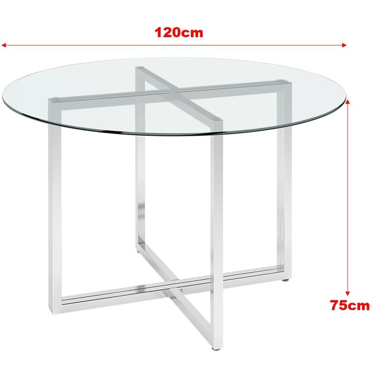 Clear Tempered Glass Top Dining Side End Table With Crossed Base Living Room - Transparent – image 3
