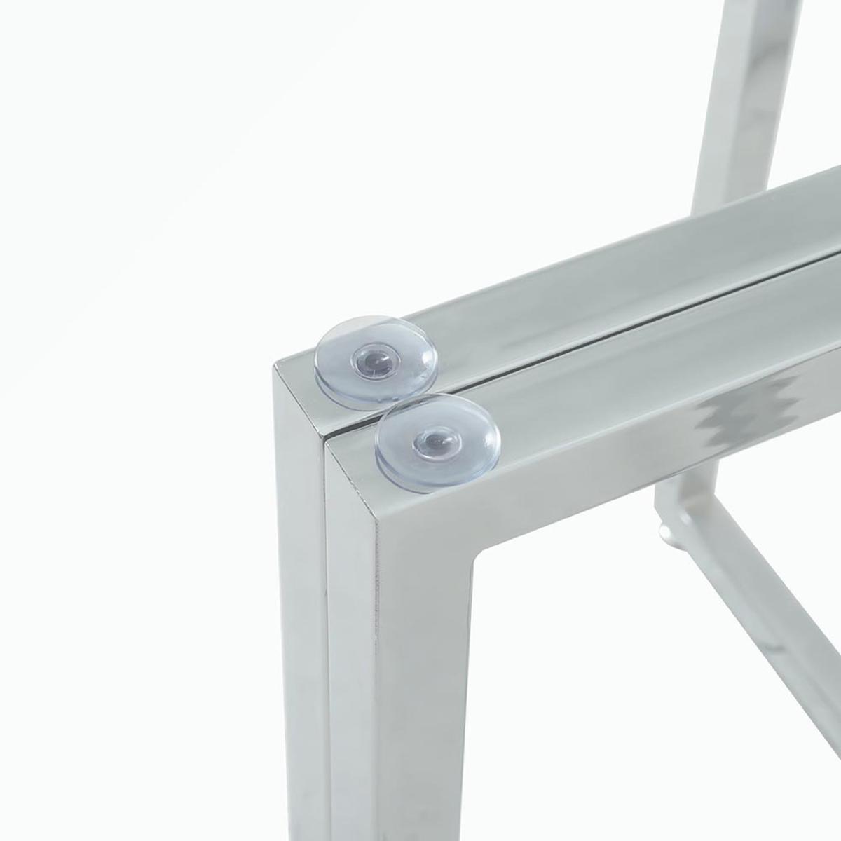 Clear Tempered Glass Top Dining Side End Table With Crossed Base Living Room - Transparent – image 4