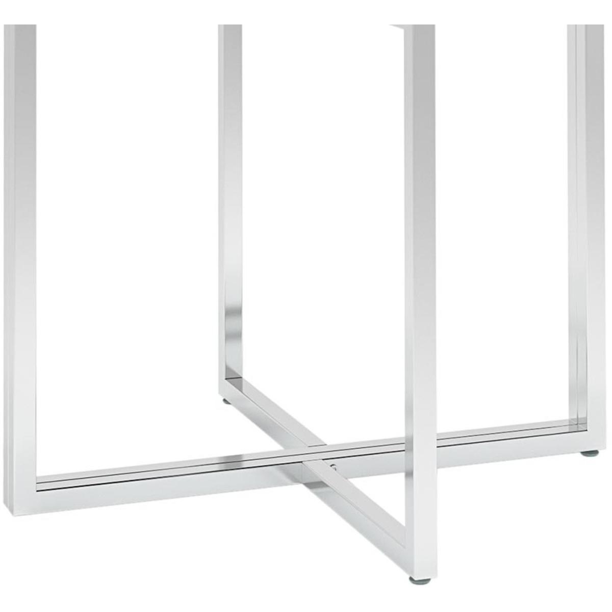 Clear Tempered Glass Top Dining Side End Table With Crossed Base Living Room - Transparent – image 6