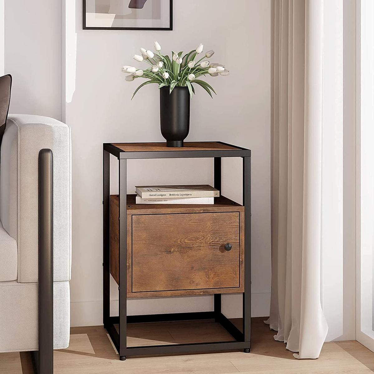 Dripex Bedside Table with Door Side Table Drawer – image 4