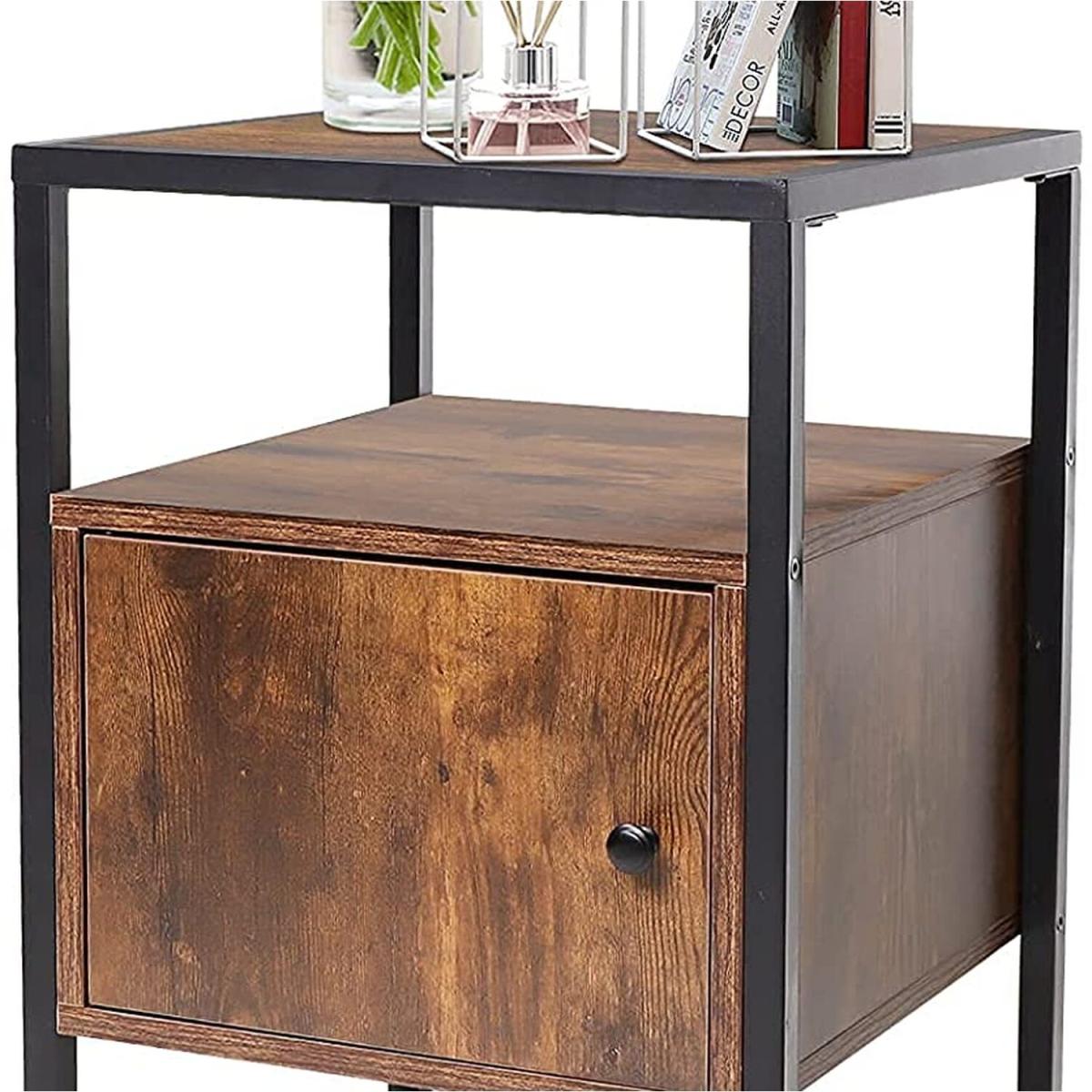 Dripex Bedside Table with Door Side Table Drawer – image 7