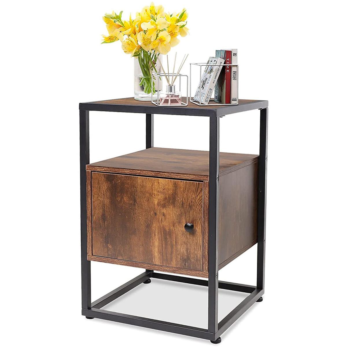 Dripex Bedside Table with Door Side Table Drawer – image 8