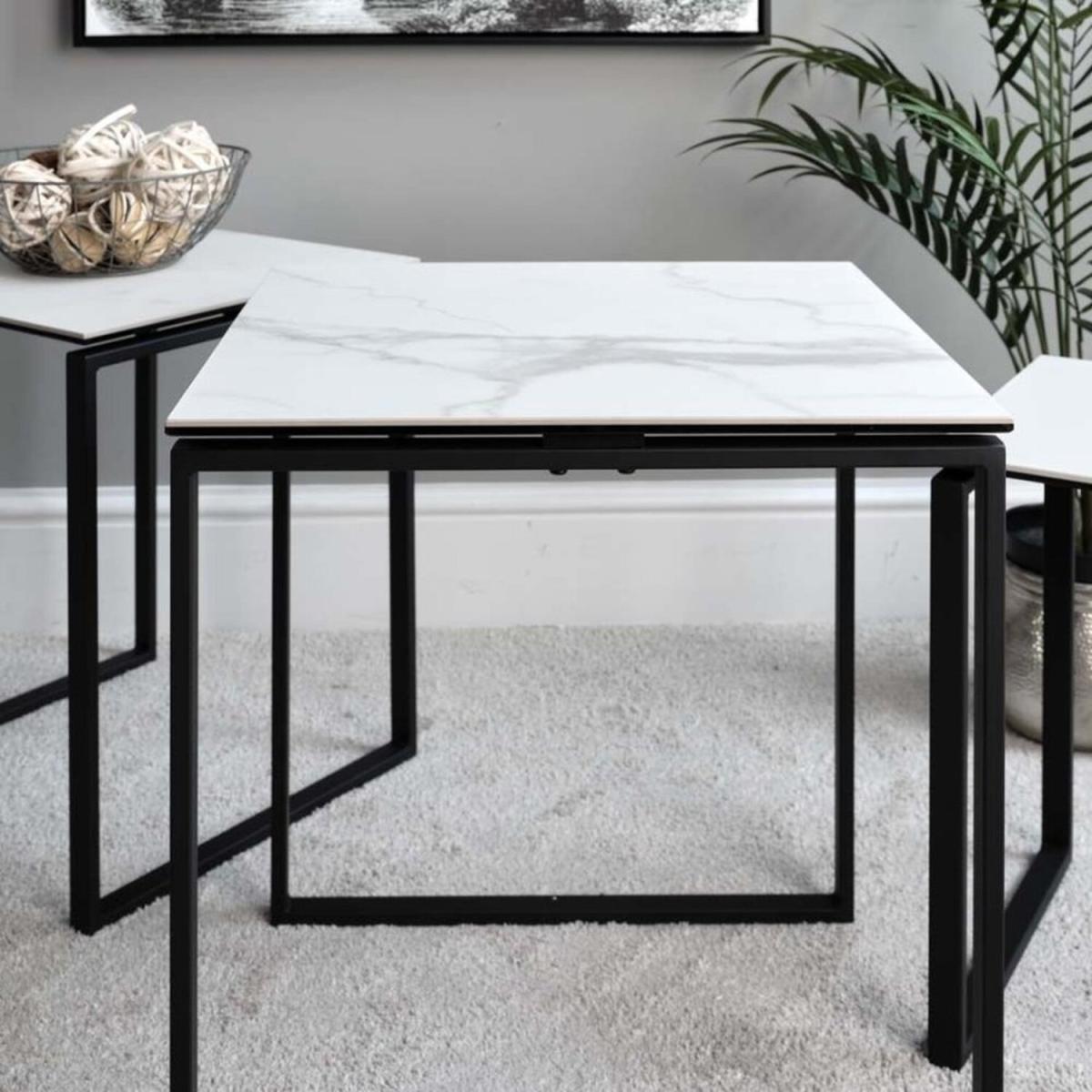 Eastcote Ceramic Nest of 3 Tables - White – image 3