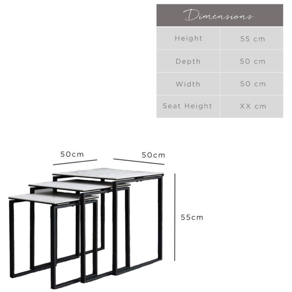 Eastcote Ceramic Nest of 3 Tables - White – image 5