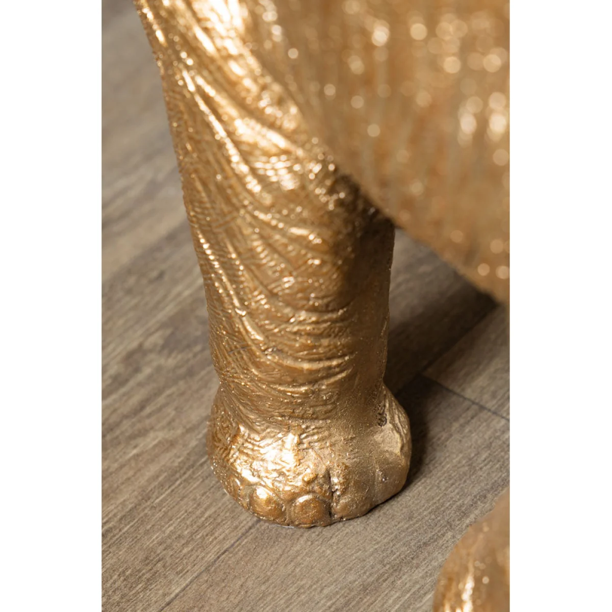 Gold Elephant Side Table With Glass Top – image 4