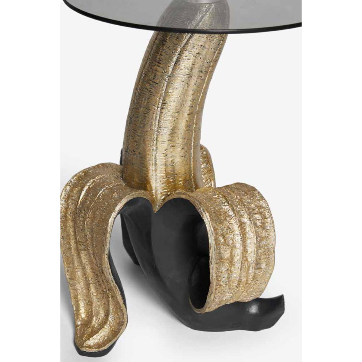 Charcoal & Gold Banana Side Table – image 2