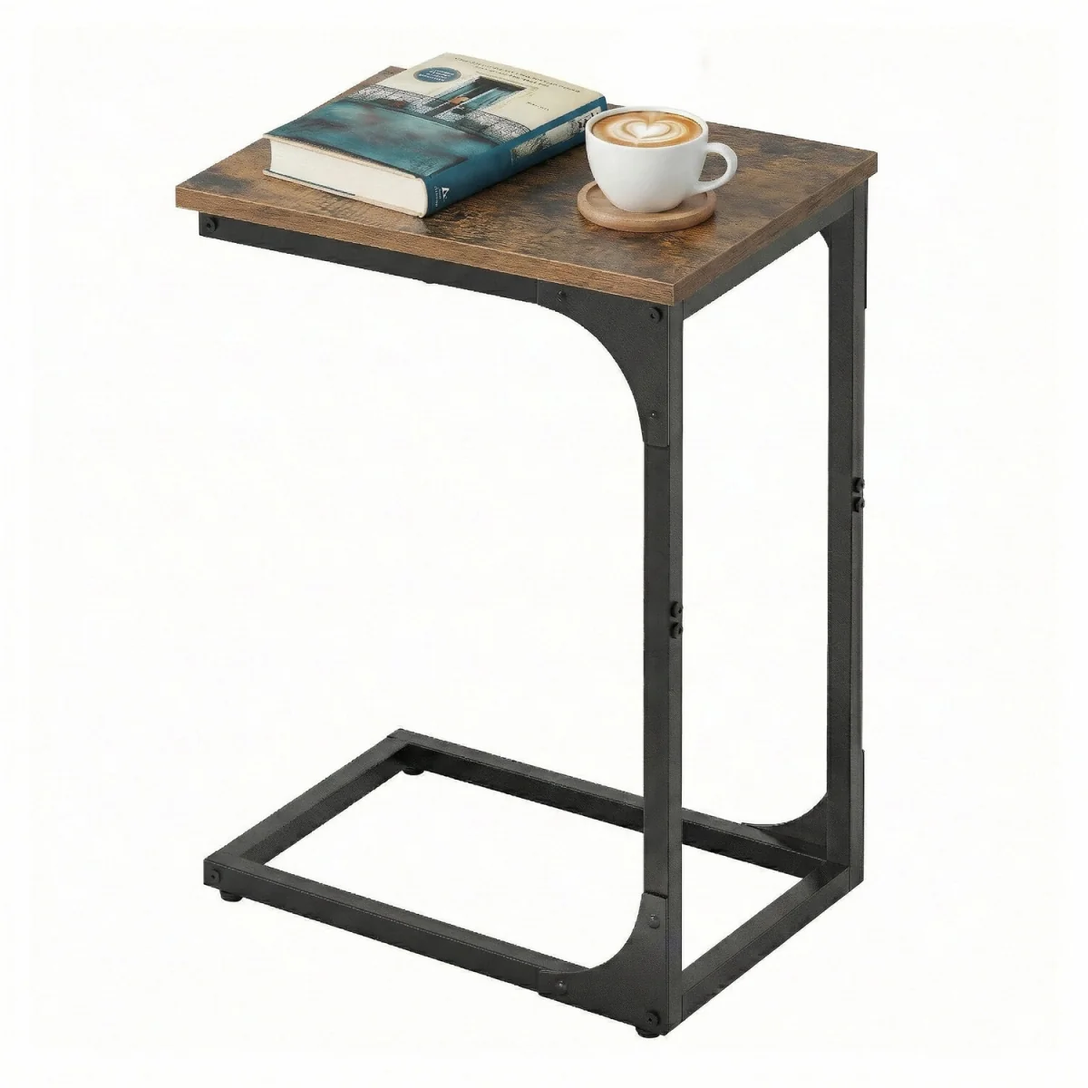 VASAGLE C-Shaped Side Table, Bedside Table, Sofa Side Table - Brown – image 4