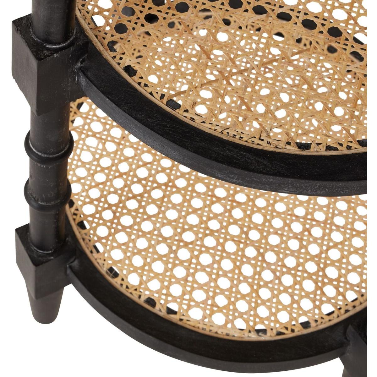 Handmade Mango Wood Raffles Tall Round Side Table - Black – image 2