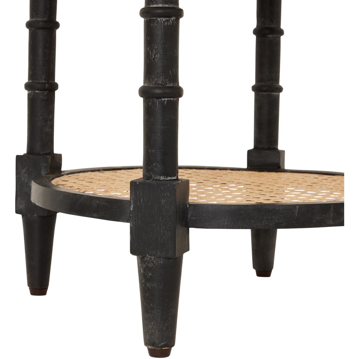 Handmade Mango Wood Raffles Tall Round Side Table - Black – image 3