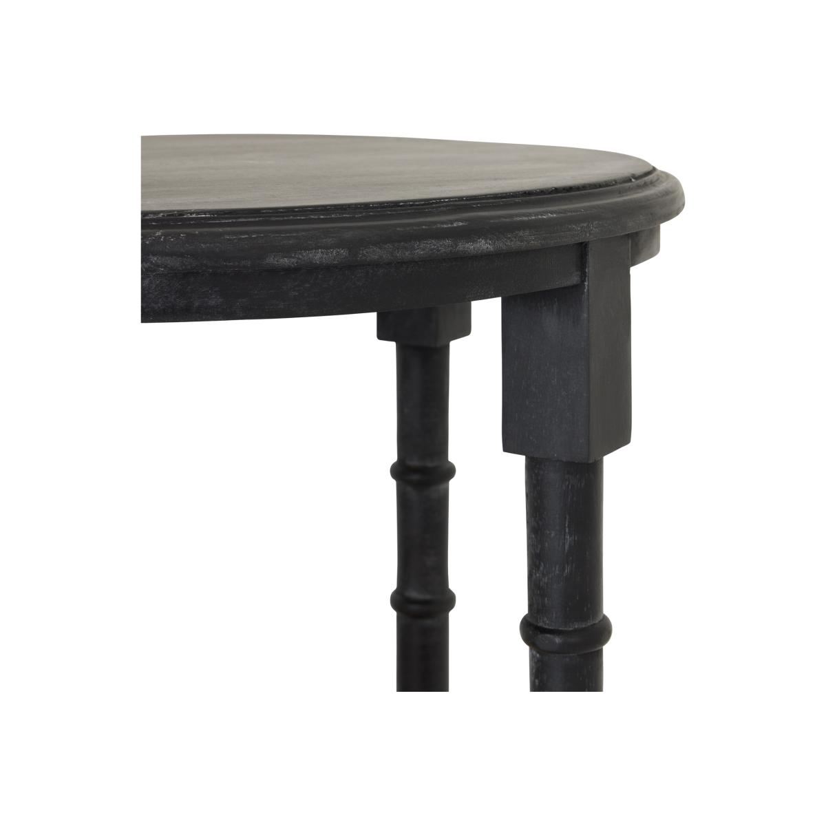 Handmade Mango Wood Raffles Tall Round Side Table - Black – image 1