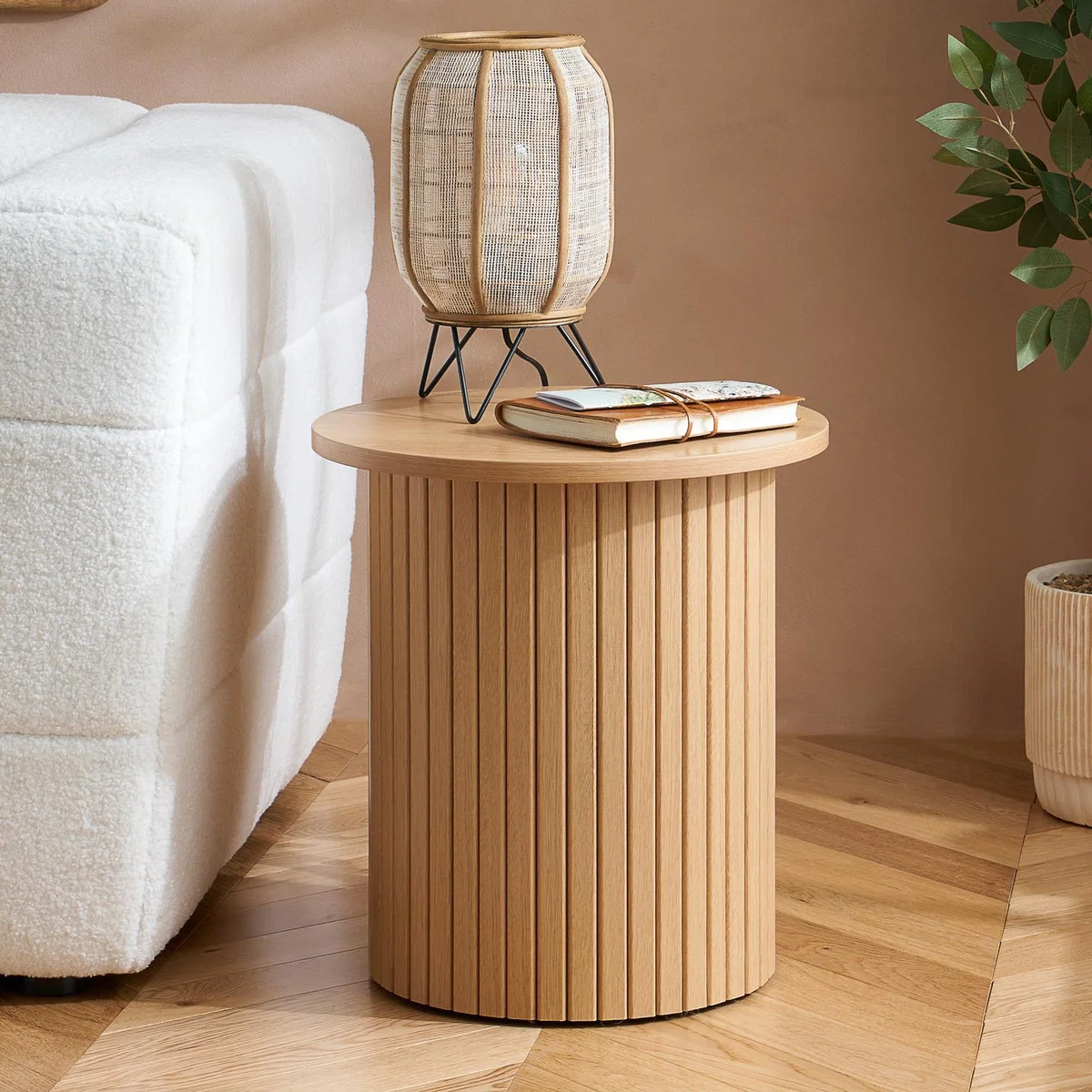 Brown Fluted Side Table Axel Birlea - Brown