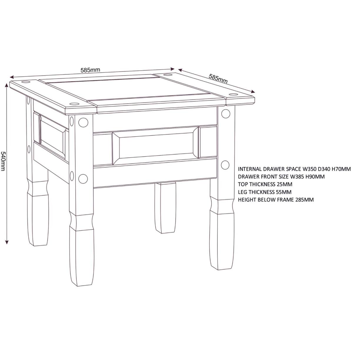 Corona Lamp Table - Pine - Pine – image 6