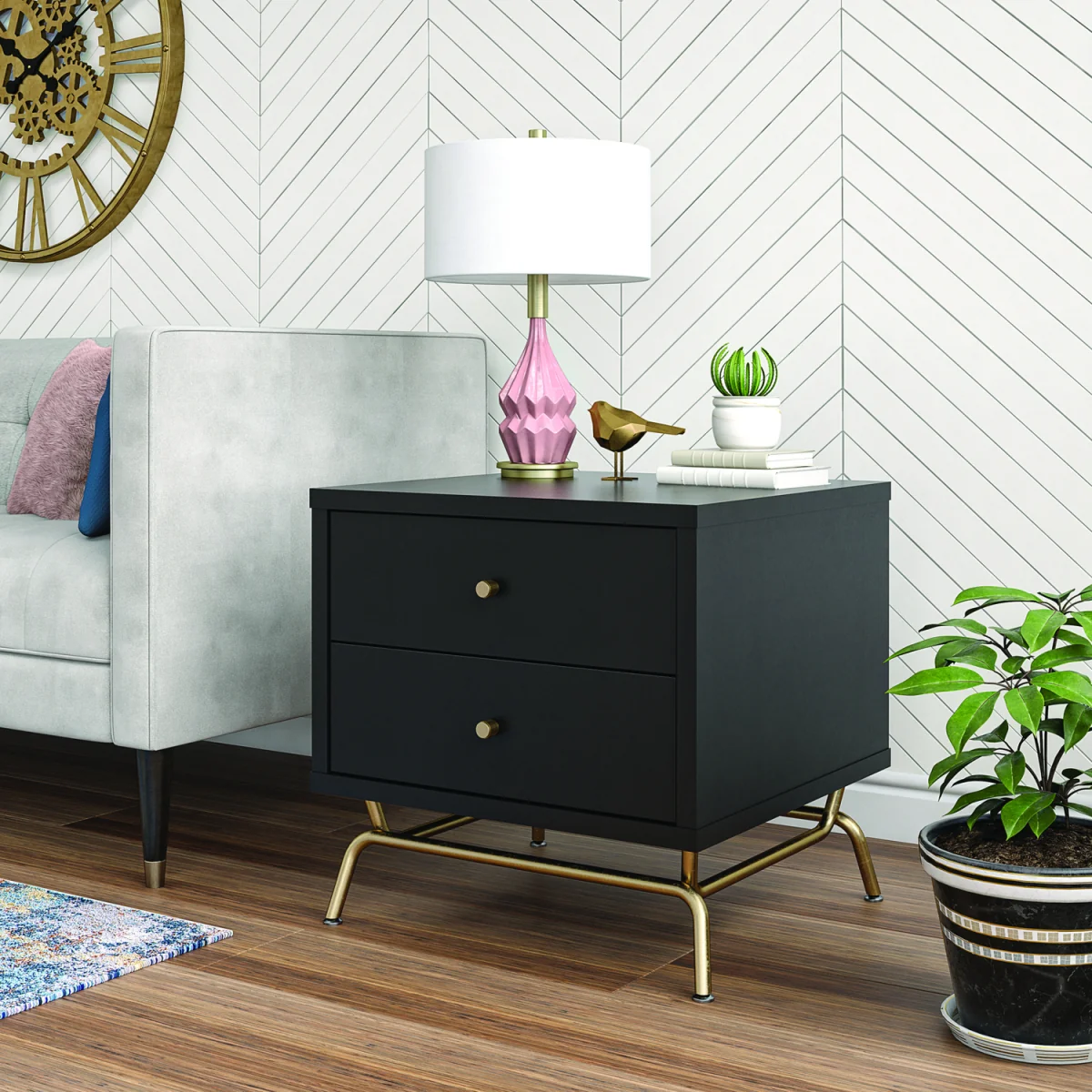 Dorel Home Cosmo Living Nova End Table Black - Black