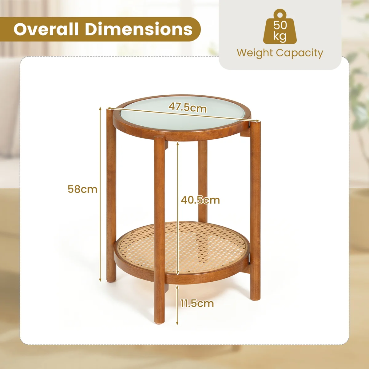 2-Tier Boho End Table – image 3
