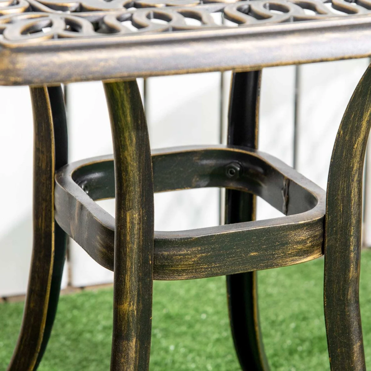 Mave Cast Aluminium Bronze Patio Side Table With Central Umbrella Hole – image 8