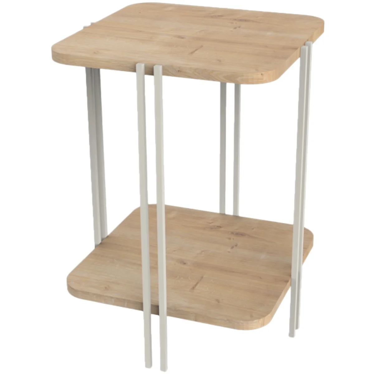 Decortie Notus 2-Tier Square Side Table with Open Shelf - Oak – image 2