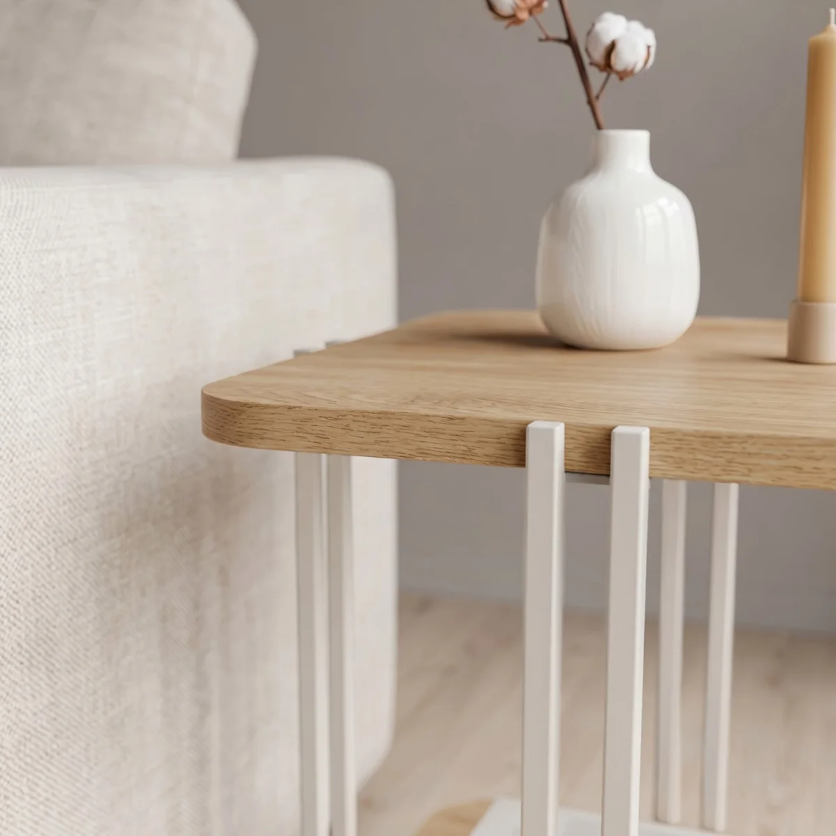 Decortie Notus 2-Tier Square Side Table with Open Shelf - Oak – image 4