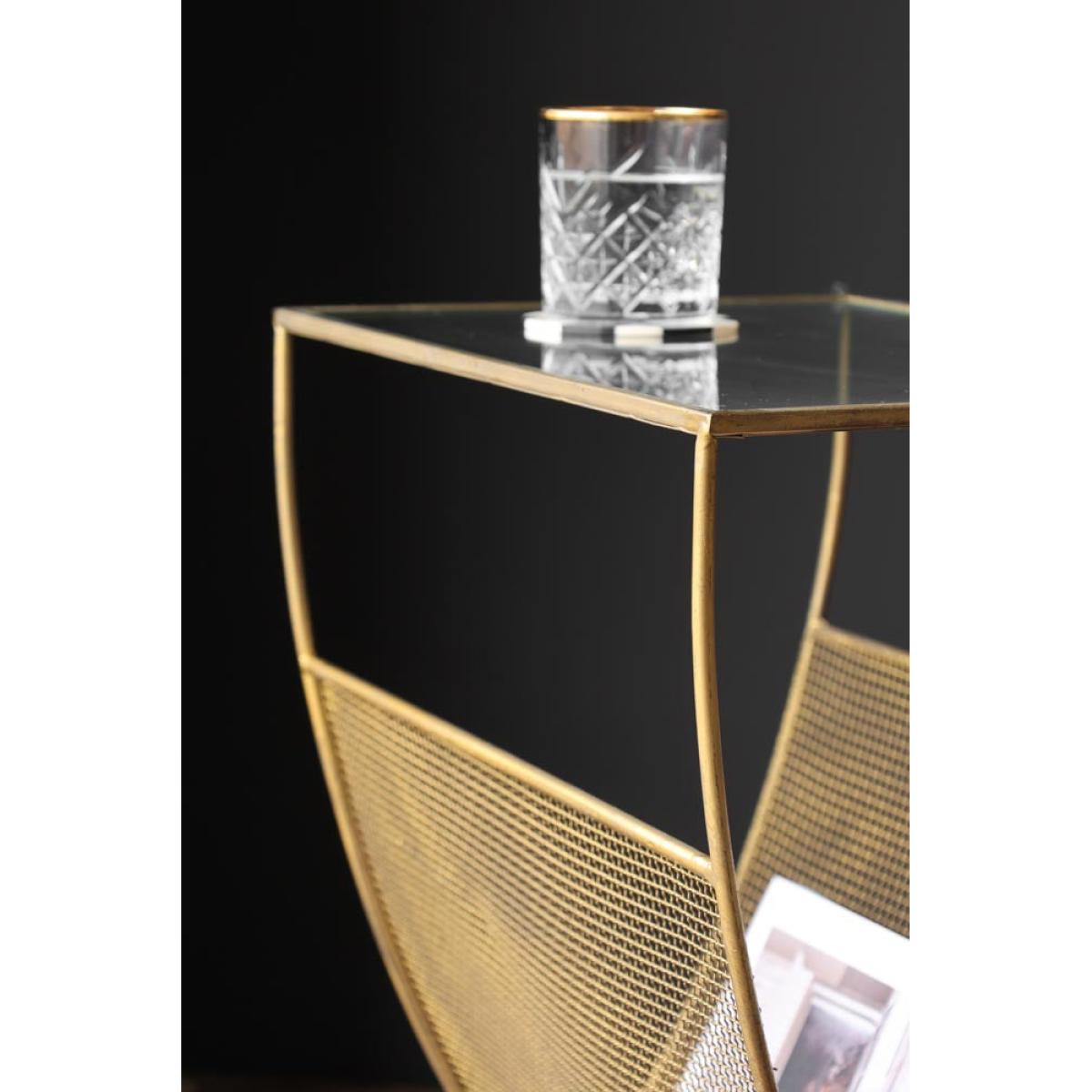 Gold Magazine Rack With Glass Top – image 3