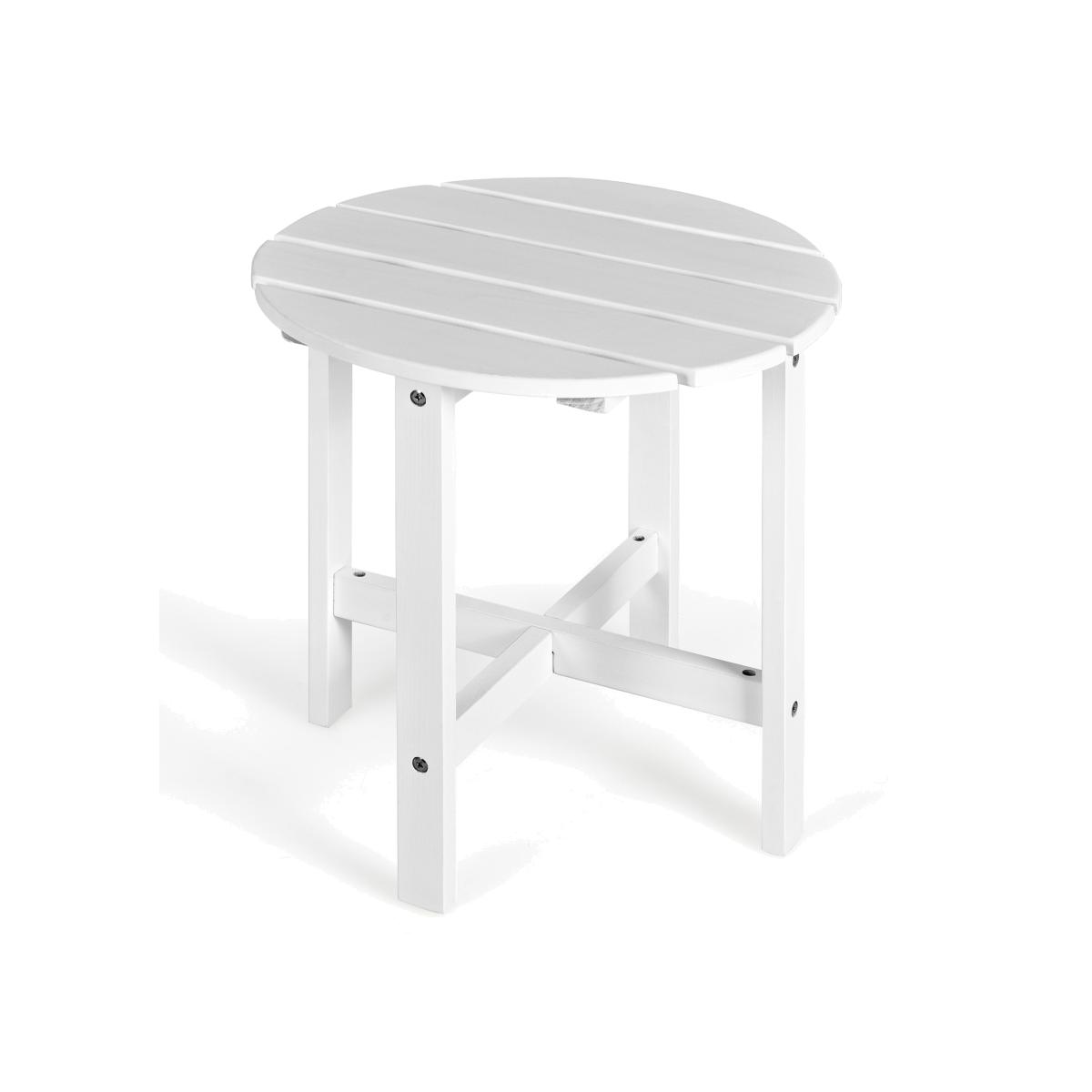 Costway 46cm Patio Round Side Table - White