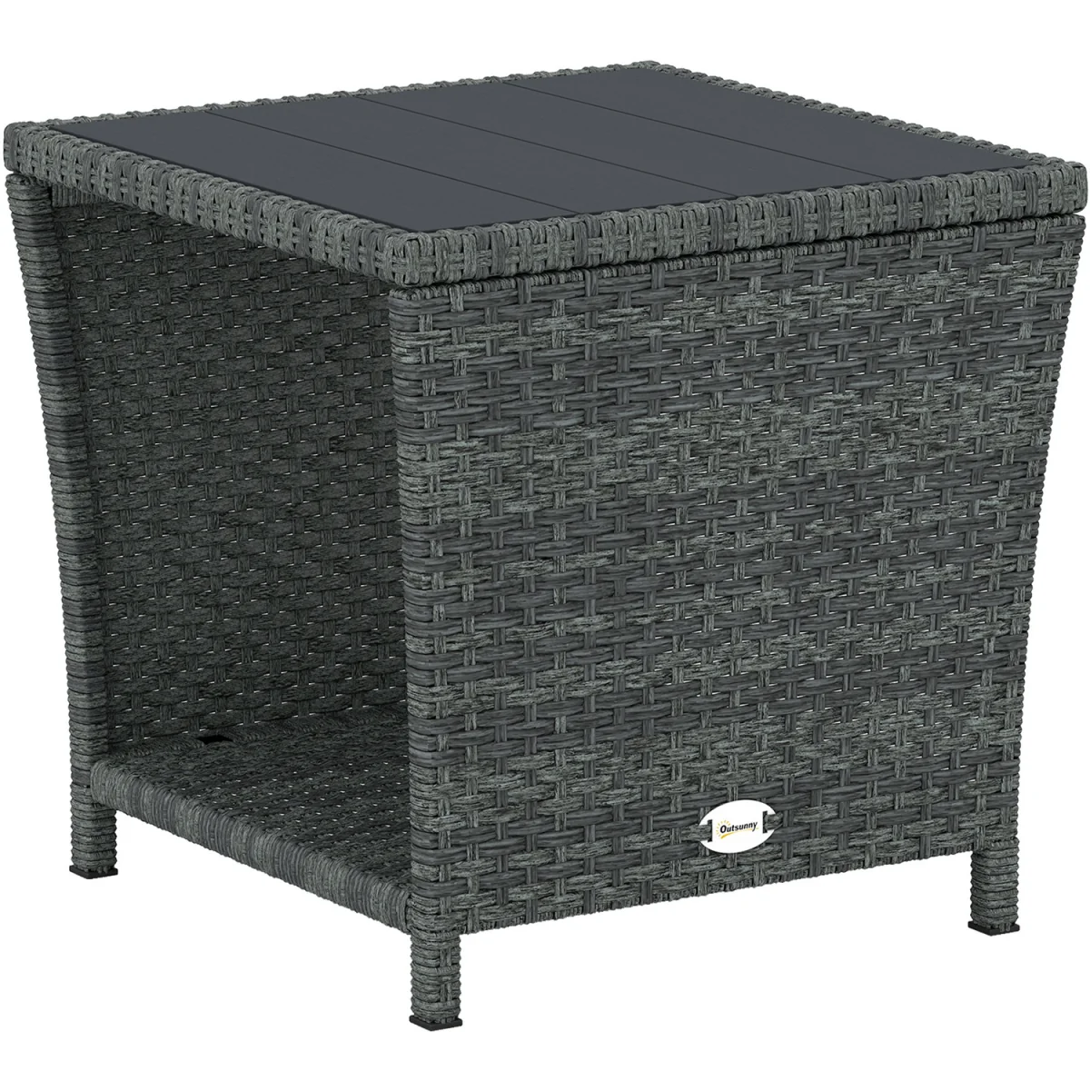 Outsunny Side Table 2-Tier with Storage Shelf - Khaki – image 18