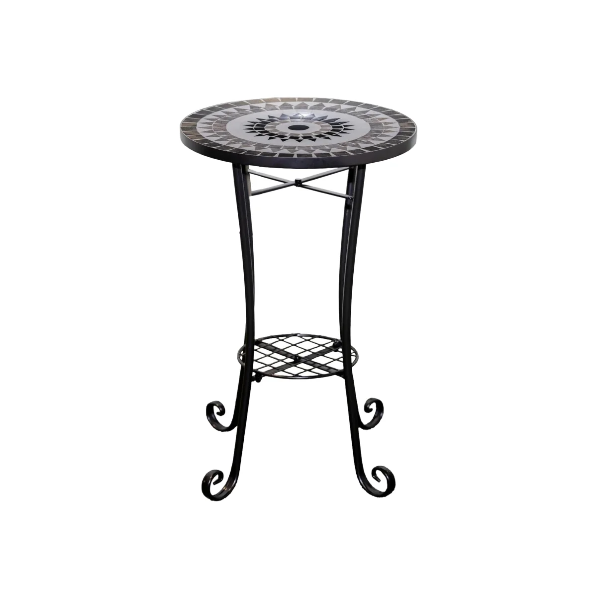Medina Mosaic Plant Stand Side Table - Multi Color frame with mosaic tile seat – image 1
