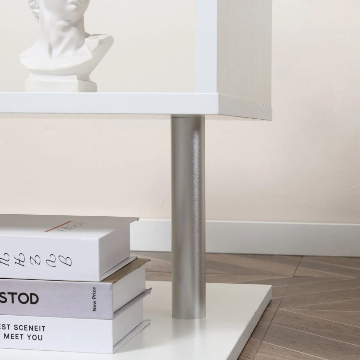 Coyora White Set of 2 S-Shaped Side Tables with 2-Tier Storage – image 8