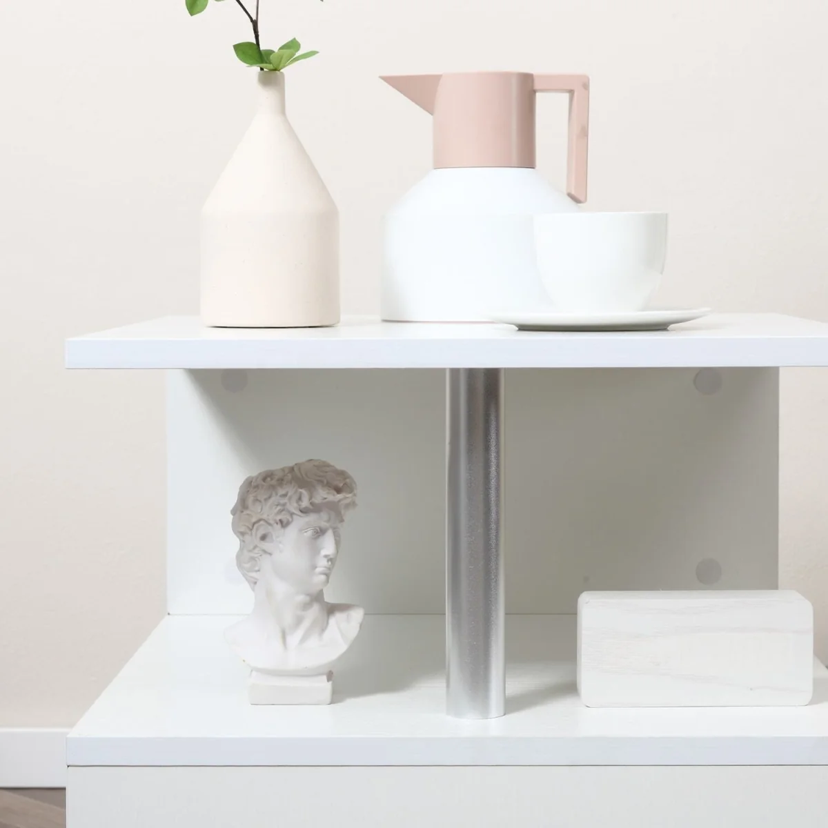 Coyora White Set of 2 S-Shaped Side Tables with 2-Tier Storage – image 10
