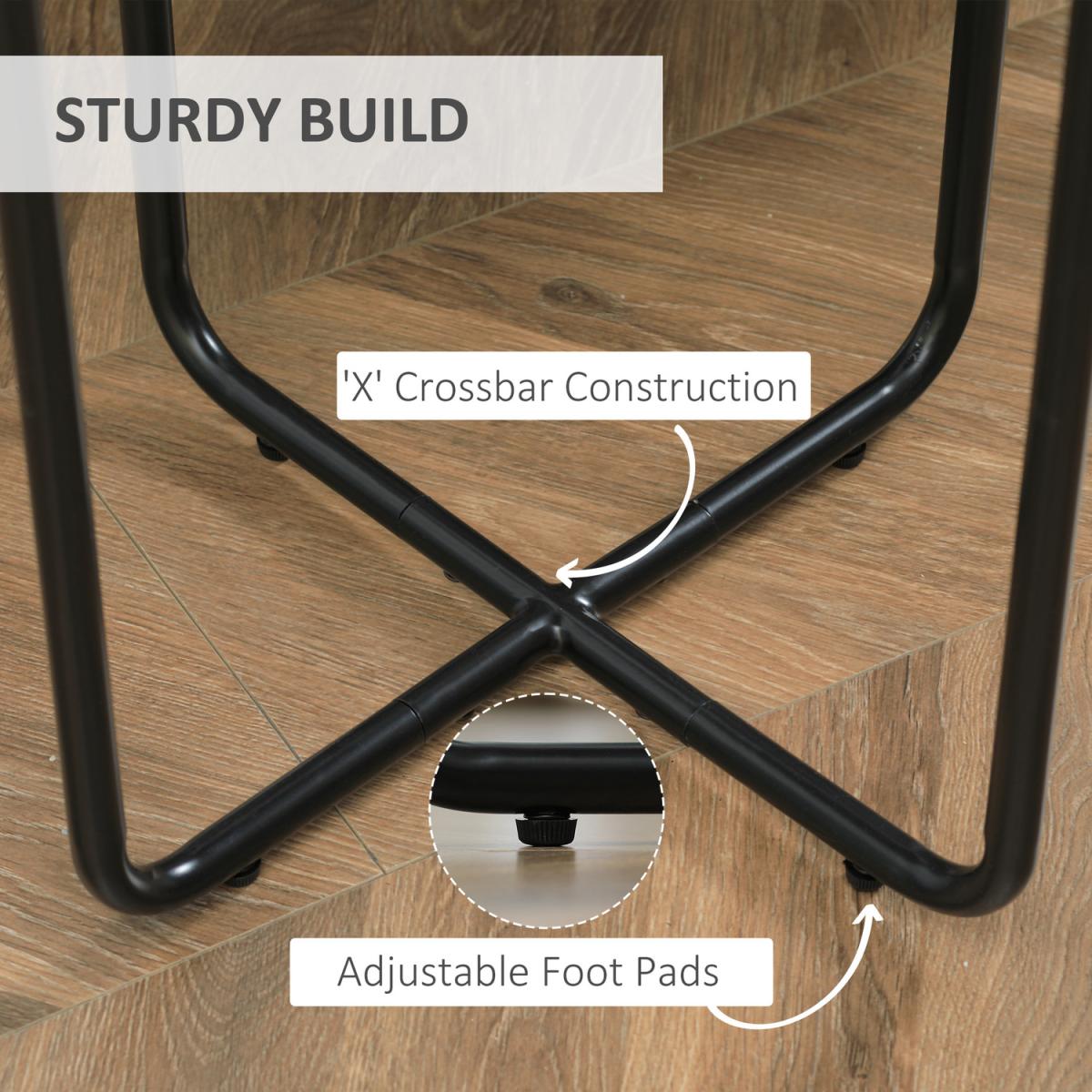 Modern Accent Side Table with Cement Effect Tabletop - Grey – image 4