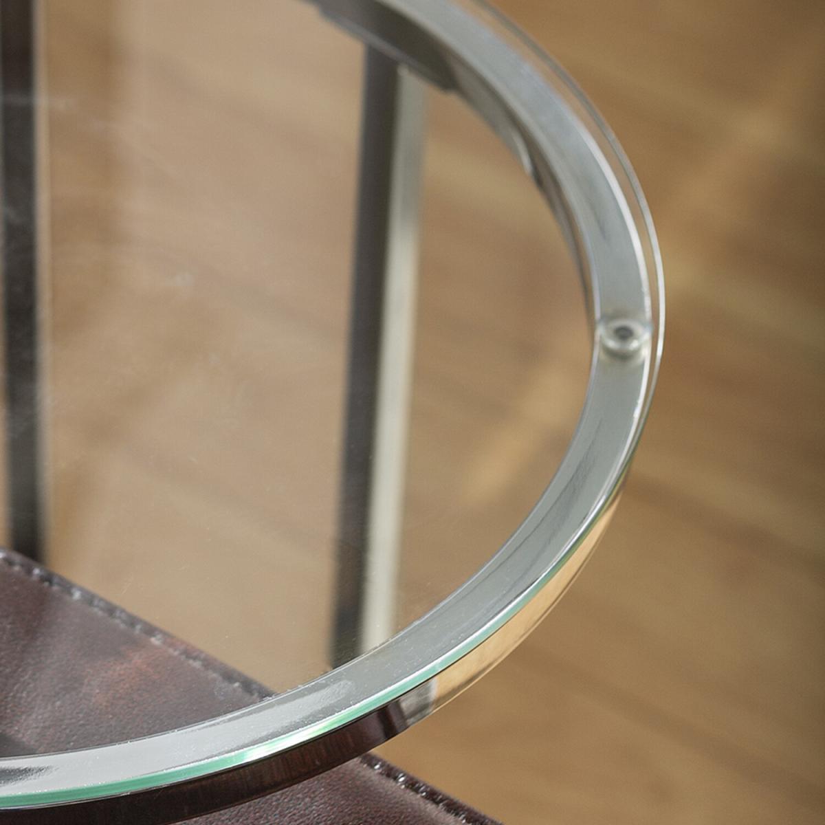Serena Round End Table - Glass & Chrome – image 4