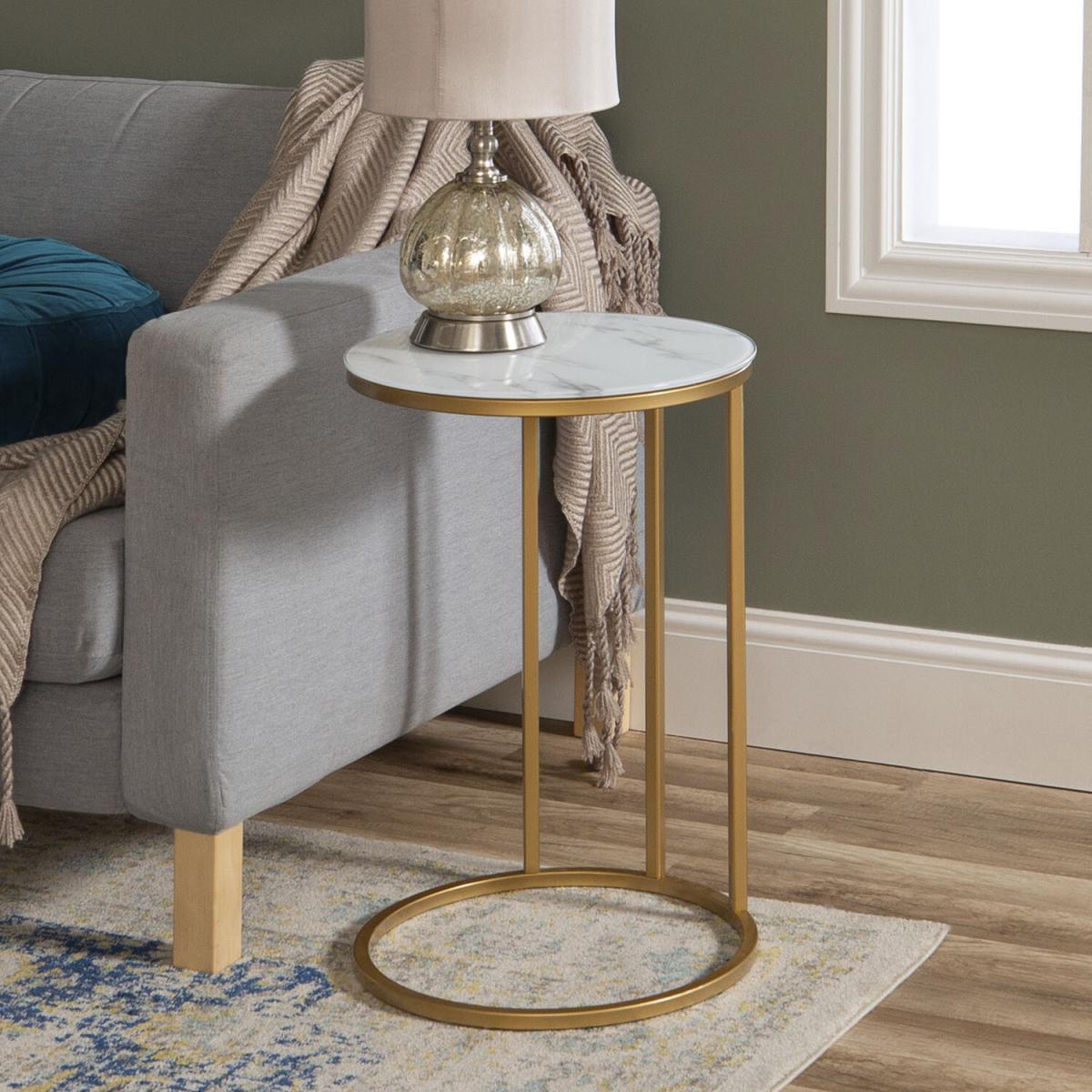 Serena Round End Table - Glass & Chrome – image 6