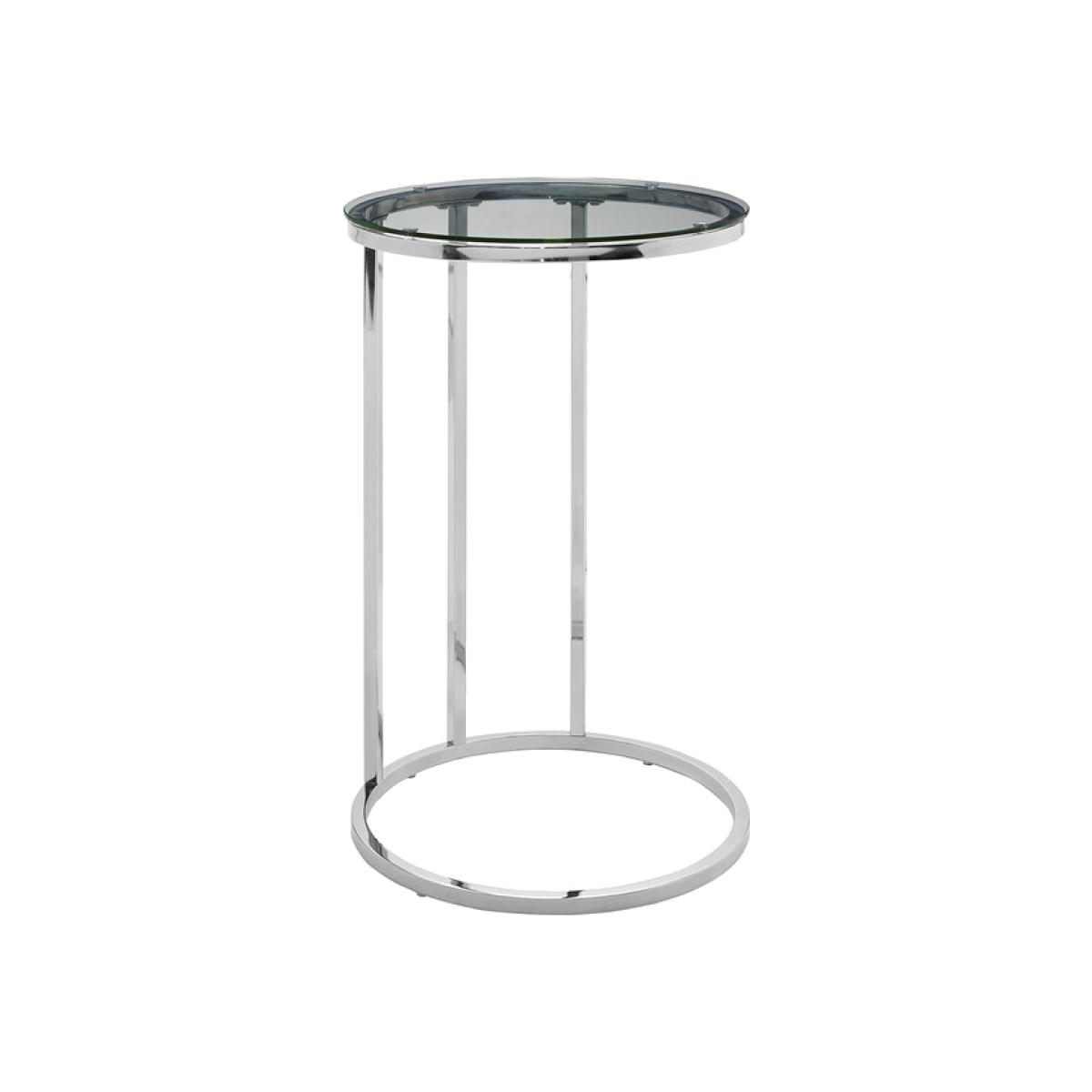 Serena Round End Table - Glass & Chrome – image 1