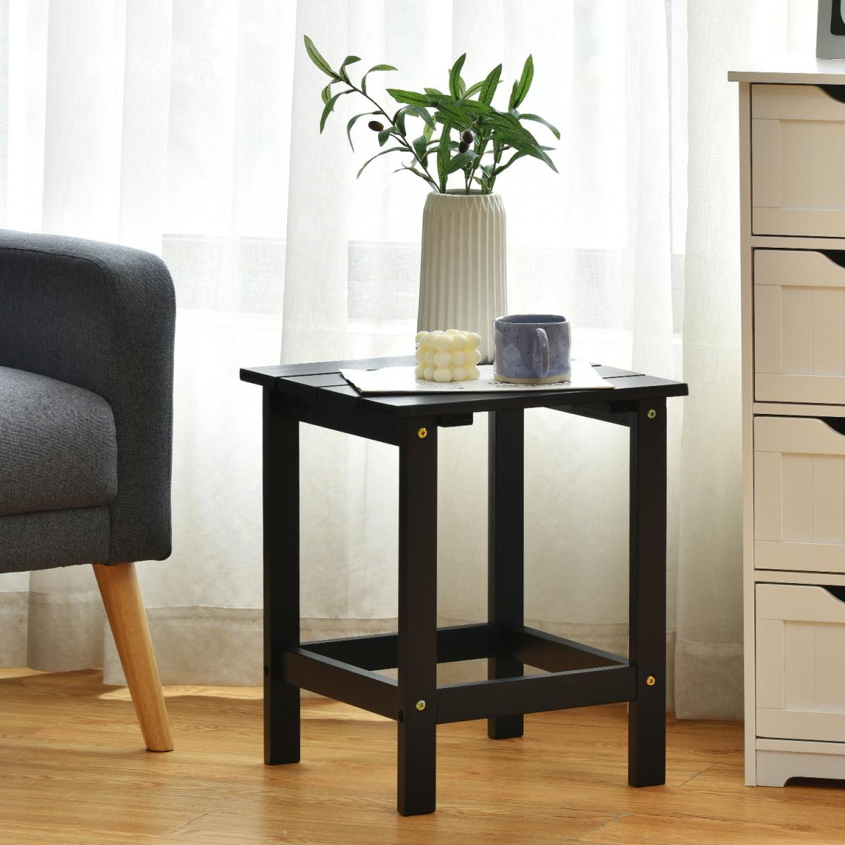 Costway Square End Table - Black – image 3