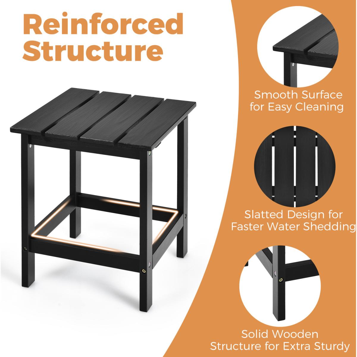 Costway Square End Table - Black – image 5